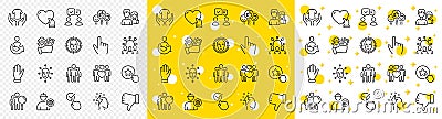 Outline Like, Share and Face biometrics line icons. For web app. Vector Vector Illustration