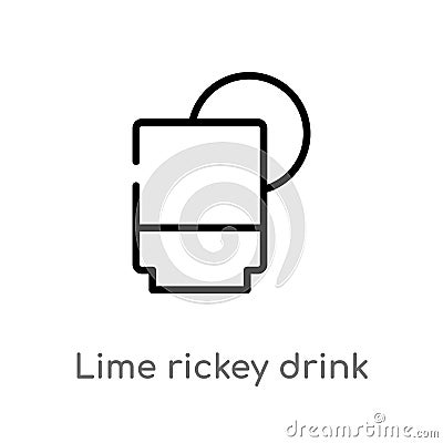 outline lime rickey drink vector icon. isolated black simple line element illustration from drinks concept. editable vector stroke Vector Illustration