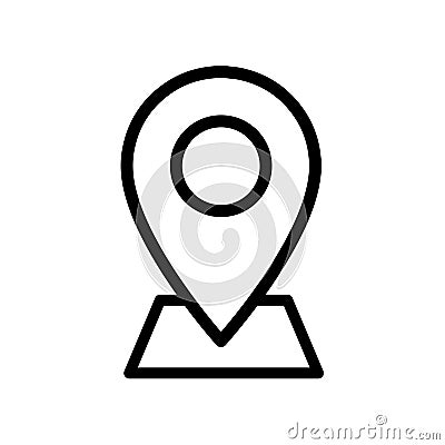 Outline location icon. Linear map icon. Address symbol. Editable stroke Vector Illustration