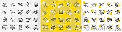 Outline Lock, New mail and Hydroelectricity line icons. For web app. Vector Vector Illustration
