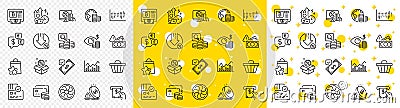 Outline Loyalty points, Card and Infochart line icons. For web app. Vector Vector Illustration