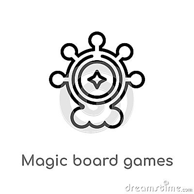 outline magic board games vector icon. isolated black simple line element illustration from entertainment concept. editable vector Vector Illustration