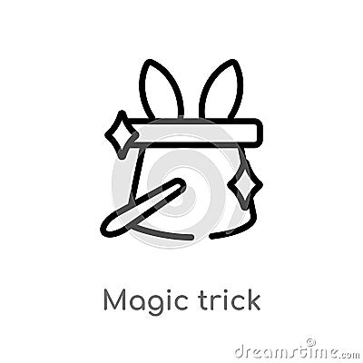 outline magic trick vector icon. isolated black simple line element illustration from magic concept. editable vector stroke magic Vector Illustration