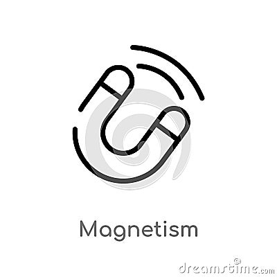 outline magnetism vector icon. isolated black simple line element illustration from science concept. editable vector stroke Vector Illustration