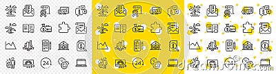 Outline Mail newsletter, Puzzle and Notebook line icons. For web app. Vector Vector Illustration