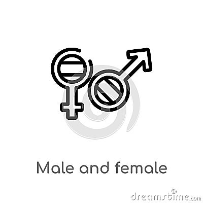 outline male and female gender vector icon. isolated black simple line element illustration from human body parts concept. Vector Illustration