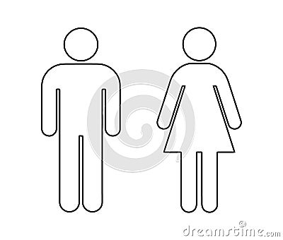 Outline male and female symbol Vector Illustration