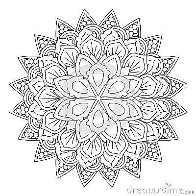 Outline Mandala for coloring book. Decorative round ornament. Vector Illustration