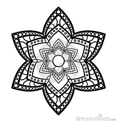 Mandala Mehendi flower star tattoo drawing design Vector Illustration