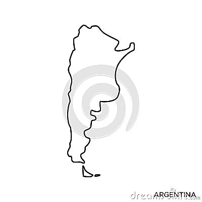 Outline map of Argentina vector design template. Editable Stroke. Vector Illustration