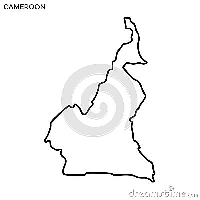 Outline map of Cameroon vector design template. Editable Stroke. Vector Illustration