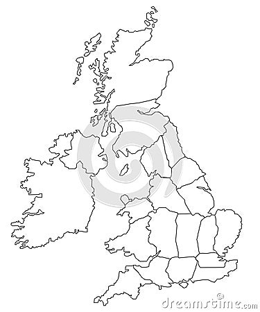 Outline map of great britain Stock Photo