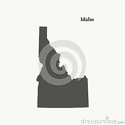 Outline map of Idaho. illustration. Cartoon Illustration