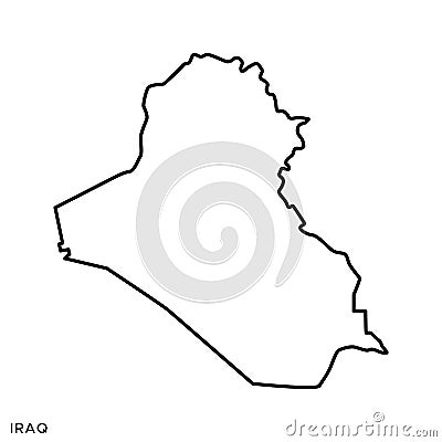 Outline map of Iraq vector design template. Editable Stroke. Vector Illustration