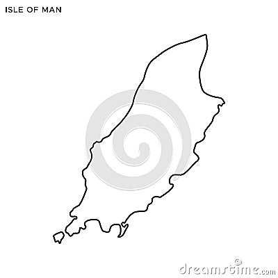 Outline map of Isle of Man vector design template. Editable Stroke. Vector Illustration