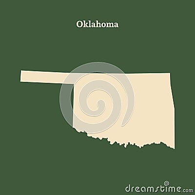 Outline map of Oklahoma. illustration. Cartoon Illustration