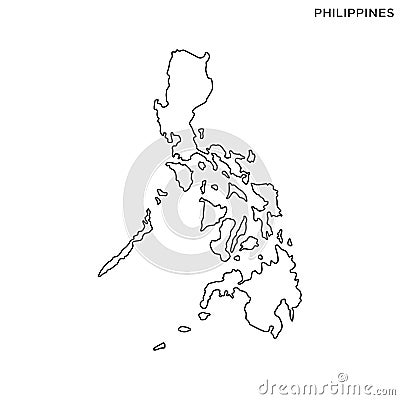 Outline map of Philippines vector design template. Editable Stroke. Vector Illustration