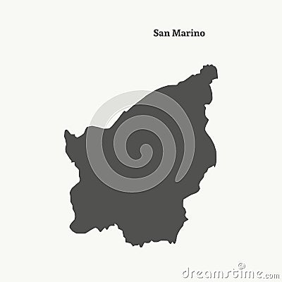 Outline map of San Marino. illustration. Cartoon Illustration