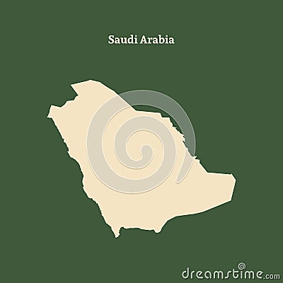 Outline map of Saudi Arabia. illustration. Cartoon Illustration