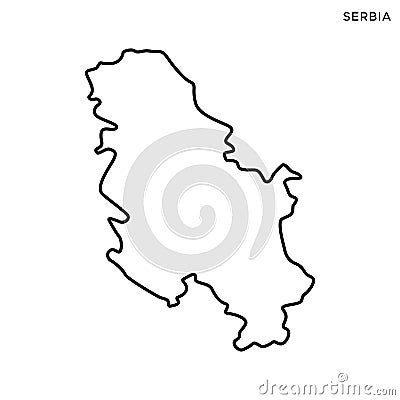 Outline map of Serbia vector design template. Editable Stroke. Vector Illustration