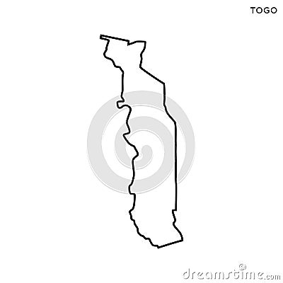 Outline map of Togo vector design template. Editable Stroke. Vector Illustration