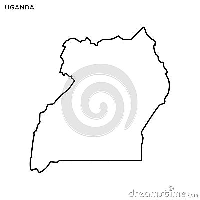 Outline map of Uganda vector design template. Editable Stroke. Vector Illustration