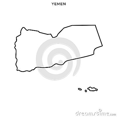 Outline map of Yemen vector design template. Editable Stroke. Vector Illustration