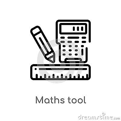 outline maths tool vector icon. isolated black simple line element illustration from business concept. editable vector stroke Cartoon Illustration