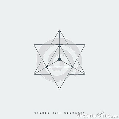 Outline merkaba, esoteric triangle symbol Vector Illustration