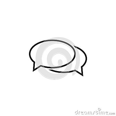 Outline message bubble icon on white background. Vector Illustration