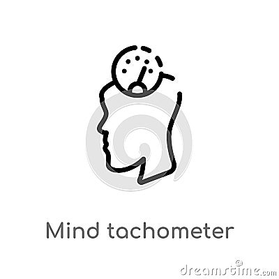 outline mind tachometer vector icon. isolated black simple line element illustration from productivity concept. editable vector Vector Illustration