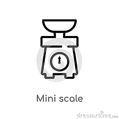 outline mini scale vector icon. isolated black simple line element illustration from measurement concept. editable vector stroke Vector Illustration