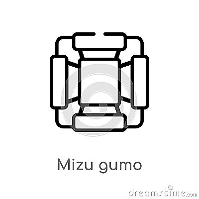 outline mizu gumo vector icon. isolated black simple line element illustration from asian concept. editable vector stroke mizu Vector Illustration