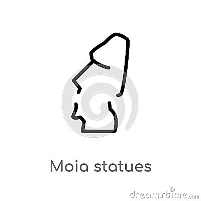 outline moia statues vector icon. isolated black simple line element illustration from monuments concept. editable vector stroke Vector Illustration