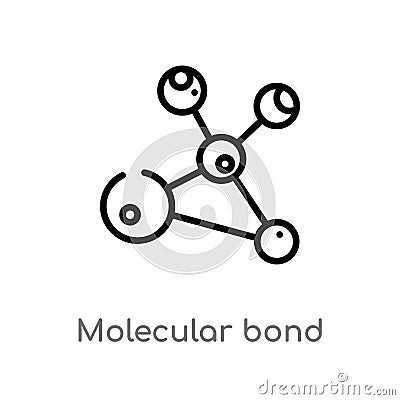 outline molecular bond vector icon. isolated black simple line element illustration from education concept. editable vector stroke Vector Illustration