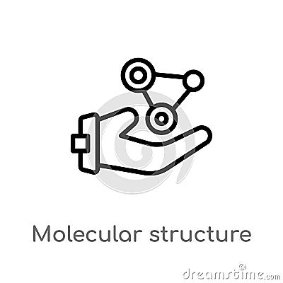 outline molecular structure vector icon. isolated black simple line element illustration from medical concept. editable vector Vector Illustration