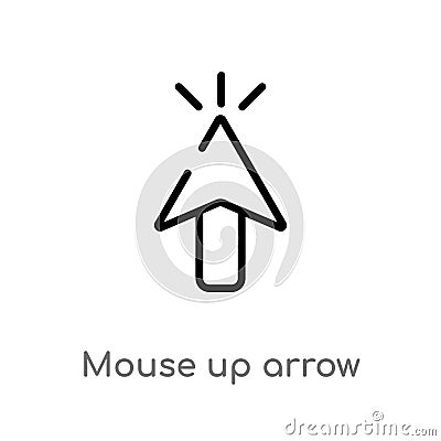 outline mouse up arrow vector icon. isolated black simple line element illustration from ultimate glyphicons concept. editable Vector Illustration
