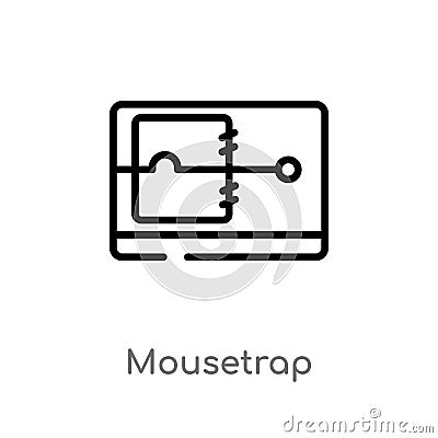 outline mousetrap vector icon. isolated black simple line element illustration from electronic devices concept. editable vector Vector Illustration