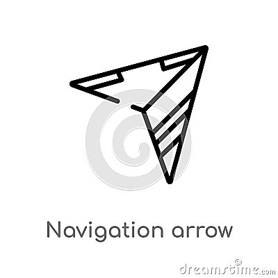 outline navigation arrow vector icon. isolated black simple line element illustration from user interface concept. editable vector Vector Illustration