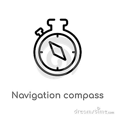 outline navigation compass vector icon. isolated black simple line element illustration from technology concept. editable vector Vector Illustration
