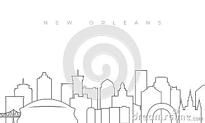 Outline New Orleans skyline. Vector Illustration