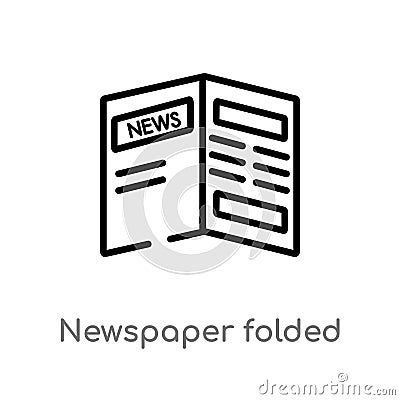 outline newspaper folded vector icon. isolated black simple line element illustration from user interface concept. editable vector Vector Illustration