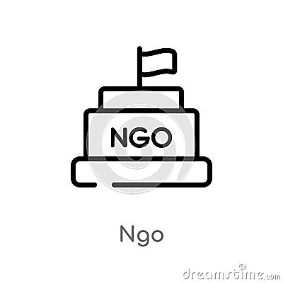 outline ngo vector icon. isolated black simple line element illustration from political concept. editable vector stroke ngo icon Vector Illustration