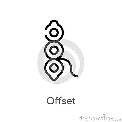 outline offset vector icon. isolated black simple line element illustration from geometry concept. editable vector stroke offset Vector Illustration