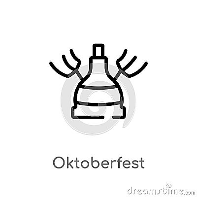 outline oktoberfest vector icon. isolated black simple line element illustration from alcohol concept. editable vector stroke Vector Illustration