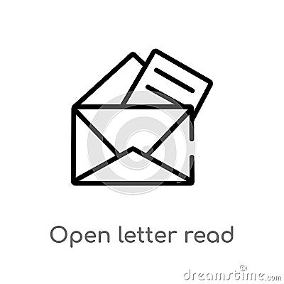 outline open letter read email vector icon. isolated black simple line element illustration from user interface concept. editable Vector Illustration