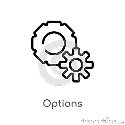 outline options vector icon. isolated black simple line element illustration from social media marketing concept. editable vector Vector Illustration