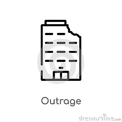 outline outrage vector icon. isolated black simple line element illustration from buildings concept. editable vector stroke Vector Illustration