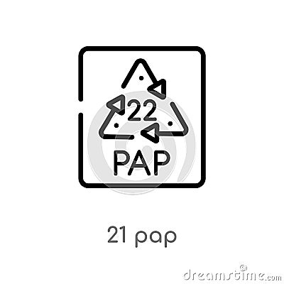 outline 21 pap vector icon. isolated black simple line element illustration from user interface concept. editable vector stroke 21 Vector Illustration
