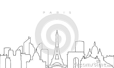 Outline Paris skyline. Vector Illustration